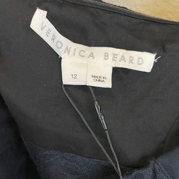 Veronica Beard Navy One Shoulder Linen Blend Blouse Size 12 Belinda Top NWT - Picture 6 of 14